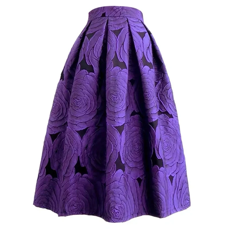 Winter Clothing For Woman - Rose Purple Floral Elegant Chic High
