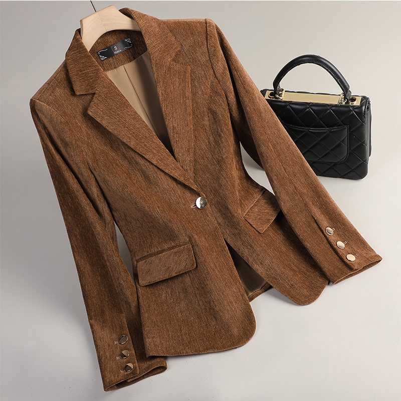 Yellow Gold Velvet Blazer Wome - огляд і ціна Winter Clothing Work