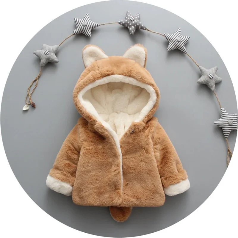 Cute Cat Ears Plush Baby Jacke - огляд і ціна Winter Clothing Toddler