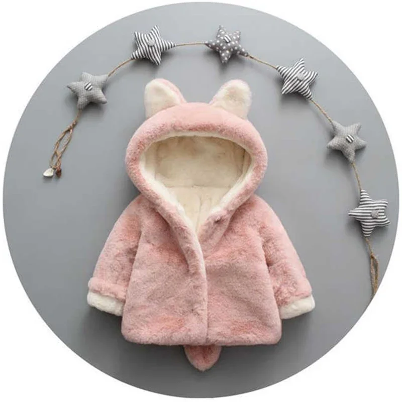 Cute Cat Ears Plush Baby Jacke - огляд і ціна Winter Clothing Toddler